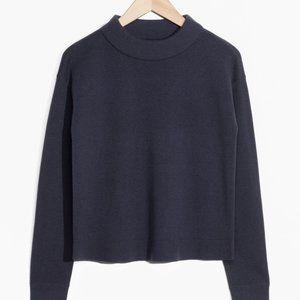 & Other Stories NAVY Wide Neck Sweater - LIKE NEW
